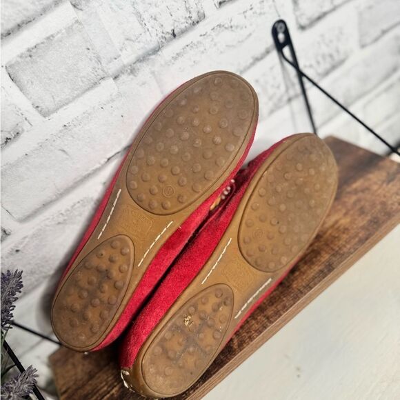 Lucky Red Leather Moccassin Abelle Slip One Shoes Size 8 - Picture 6 of 7
